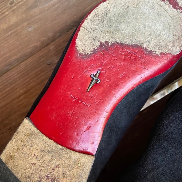 Cesare Paciotti Black Suede Embroidered Crest Smoking Slippers Loafers Men's 8 - Picture 10 of 10